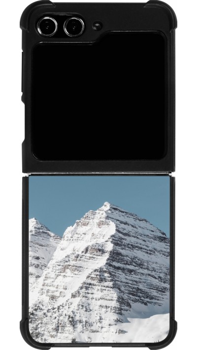 Samsung Galaxy Z Flip5 Case Hülle - Silikon schwarz Winter 22 blue sky mountain