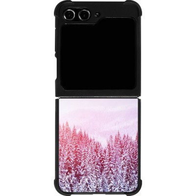 Samsung Galaxy Z Flip5 Case Hülle - Silikon schwarz Winter 22 Pink Forest