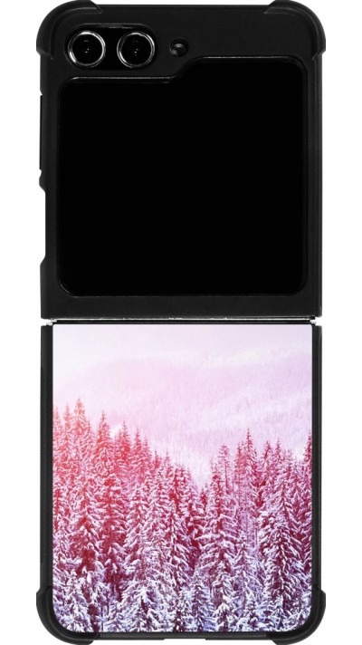 Samsung Galaxy Z Flip5 Case Hülle - Silikon schwarz Winter 22 Pink Forest