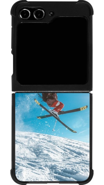 Samsung Galaxy Z Flip5 Case Hülle - Silikon schwarz Winter 22 Ski Jump