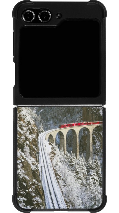 Samsung Galaxy Z Flip5 Case Hülle - Silikon schwarz Winter 25 Winter polar express