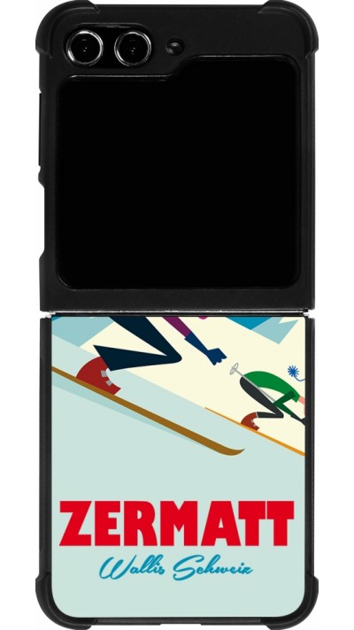 Samsung Galaxy Z Flip5 Case Hülle - Silikon schwarz Zermatt Ski Downhill