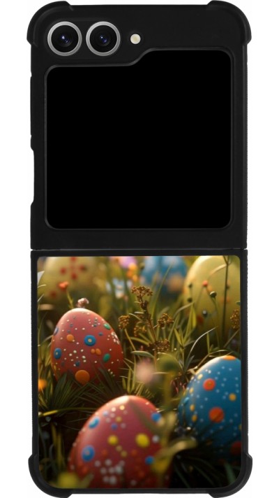 Samsung Galaxy Z Flip6 Case Hülle - Silikon schwarz Easter 2026 Decorated eggs