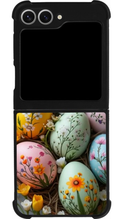Samsung Galaxy Z Flip6 Case Hülle - Silikon schwarz Easter 2026 Eggs with bees