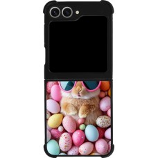 Samsung Galaxy Z Flip6 Case Hülle - Silikon schwarz Easter 2026 Rabbit fun