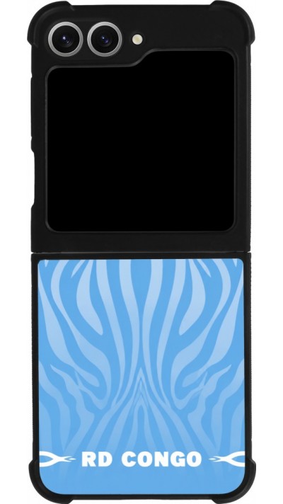 Samsung Galaxy Z Flip6 Case Hülle - Silikon schwarz Demokratische Republik Kongo 2026 personalisierbares Fussballtrikot