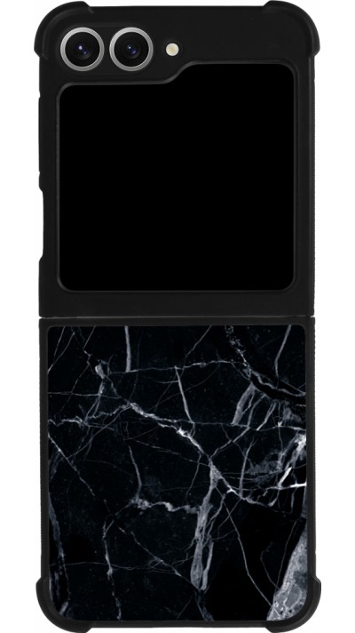 Samsung Galaxy Z Flip6 Case Hülle - Silikon schwarz Marble Black 01