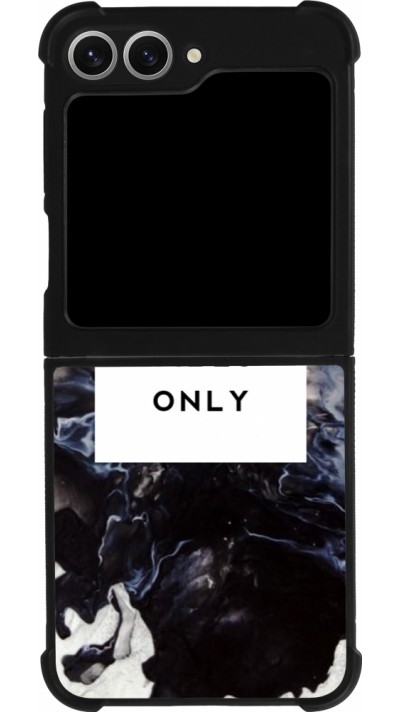 Samsung Galaxy Z Flip6 Case Hülle - Silikon schwarz Marble Good Vibes Only