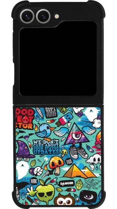 Samsung Galaxy Z Flip6 Case Hülle - Silikon schwarz Mixed Cartoons Turquoise