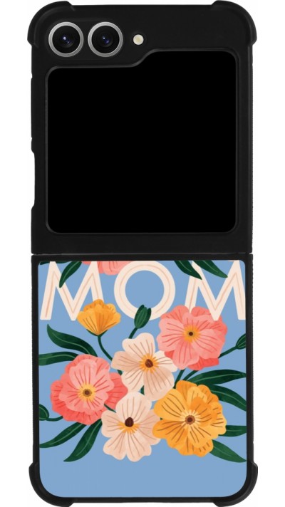 Samsung Galaxy Z Flip6 Case Hülle - Silikon schwarz Mom 2026 Flowers