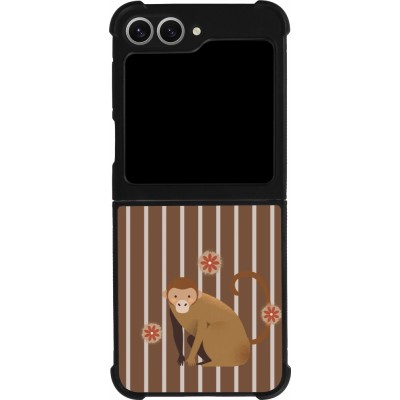 Samsung Galaxy Z Flip6 Case Hülle - Silikon schwarz Monkey with stripes