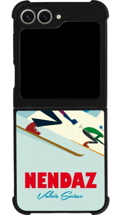 Samsung Galaxy Z Flip6 Case Hülle - Silikon schwarz Nendaz Ski Downhill