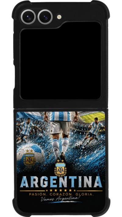 Samsung Galaxy Z Flip6 Case Hülle - Silikon schwarz Fussball Argentinien splash 2026
