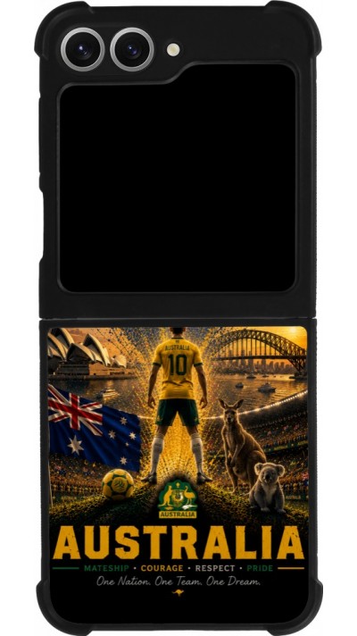 Samsung Galaxy Z Flip6 Case Hülle - Silikon schwarz Fussball Australien splash 2026