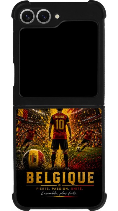 Samsung Galaxy Z Flip6 Case Hülle - Silikon schwarz Fussball Belgien splash 2026