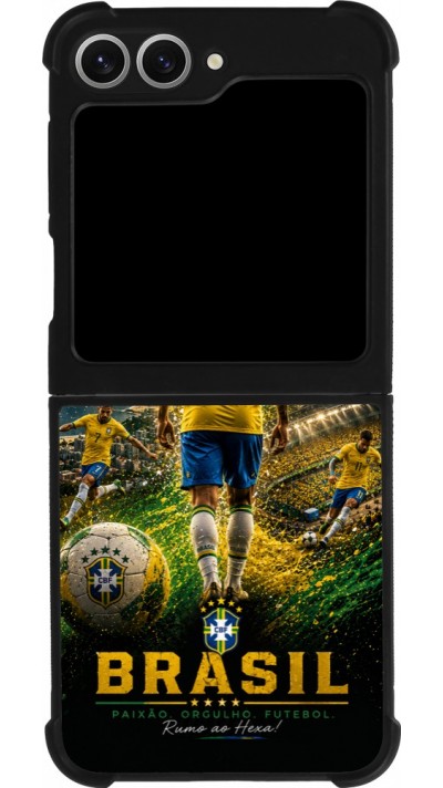 Samsung Galaxy Z Flip6 Case Hülle - Silikon schwarz Fussball Brasilien splash 2026