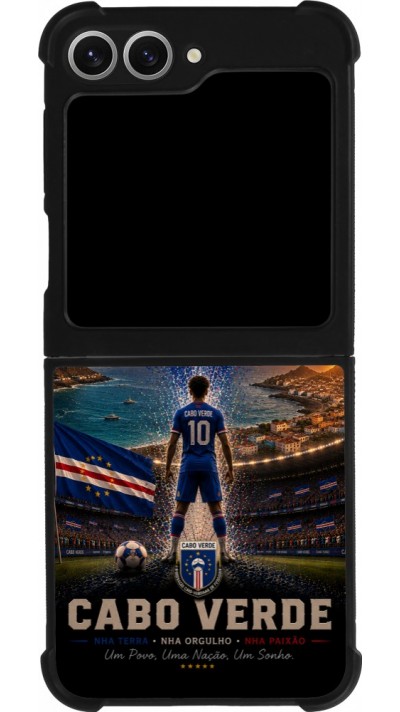 Samsung Galaxy Z Flip6 Case Hülle - Silikon schwarz Fussball Kap Verde splash 2026