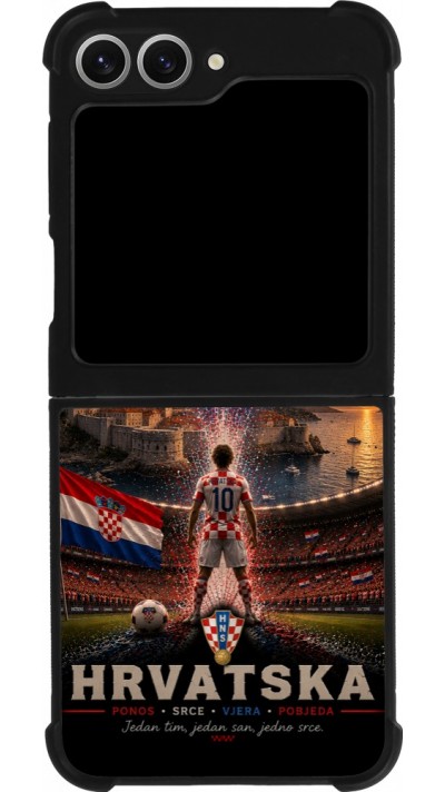 Samsung Galaxy Z Flip6 Case Hülle - Silikon schwarz Fussball Kroatien splash 2026