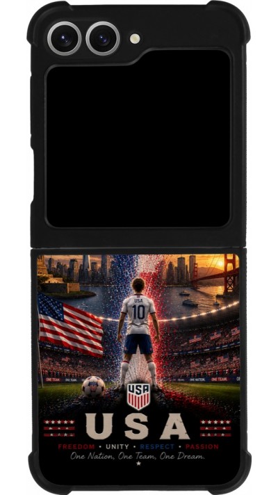 Samsung Galaxy Z Flip6 Case Hülle - Silikon schwarz Fussball Vereinigten Staaten splash 2026