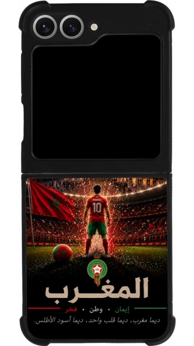 Samsung Galaxy Z Flip6 Case Hülle - Silikon schwarz Fussball Marokko splash 2026