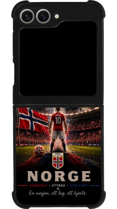 Samsung Galaxy Z Flip6 Case Hülle - Silikon schwarz Fussball Norwegen splash 2026
