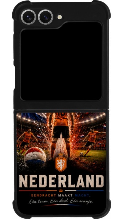 Samsung Galaxy Z Flip6 Case Hülle - Silikon schwarz Fussball Niederlande splash 2026