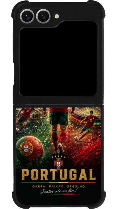 Samsung Galaxy Z Flip6 Case Hülle - Silikon schwarz Fussball Portugal splash 2026