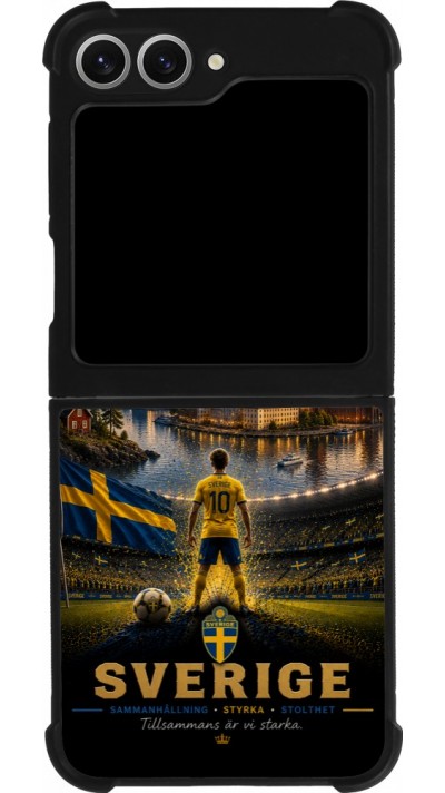 Samsung Galaxy Z Flip6 Case Hülle - Silikon schwarz Fussball Schweden splash 2026