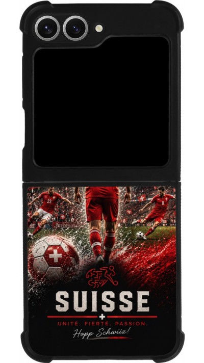 Samsung Galaxy Z Flip6 Case Hülle - Silikon schwarz Fussball Suisse splash 2026