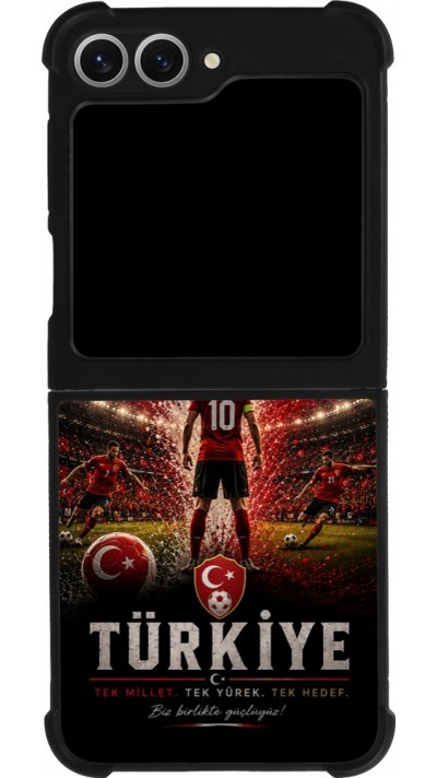 Samsung Galaxy Z Flip6 Case Hülle - Silikon schwarz Fussball Türkei splash 2026