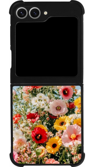 Samsung Galaxy Z Flip6 Case Hülle - Silikon schwarz Spring flowers 2026