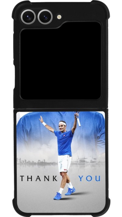 Samsung Galaxy Z Flip6 Case Hülle - Silikon schwarz Thank you Roger