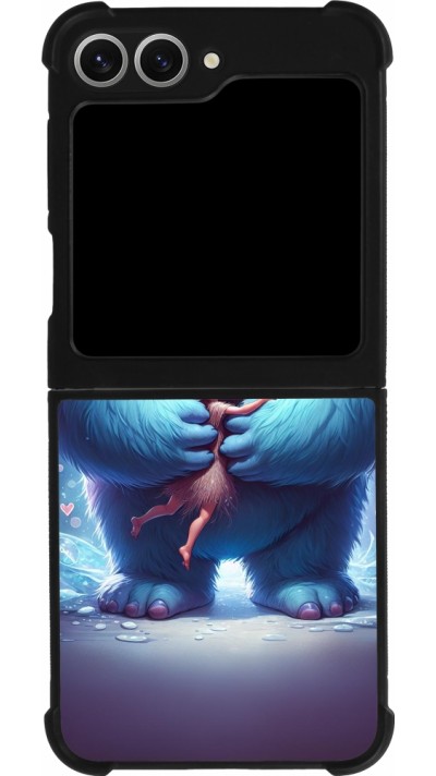 Samsung Galaxy Z Flip6 Case Hülle - Silikon schwarz Valentin 2024 Flauschige Liebe