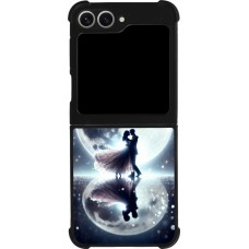 Samsung Galaxy Z Flip6 Case Hülle - Silikon schwarz Valentin 2024 Liebe unter dem Mond