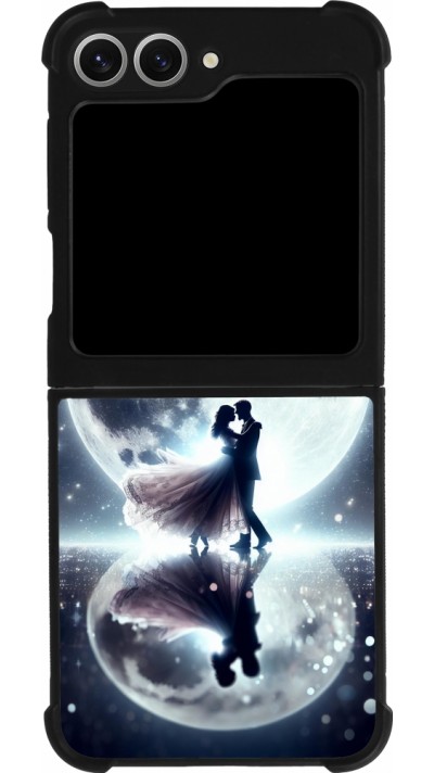 Samsung Galaxy Z Flip6 Case Hülle - Silikon schwarz Valentin 2024 Liebe unter dem Mond