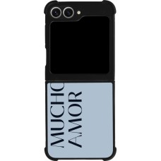 Samsung Galaxy Z Flip6 Case Hülle - Silikon schwarz Valentine 2024 mucho amor azul