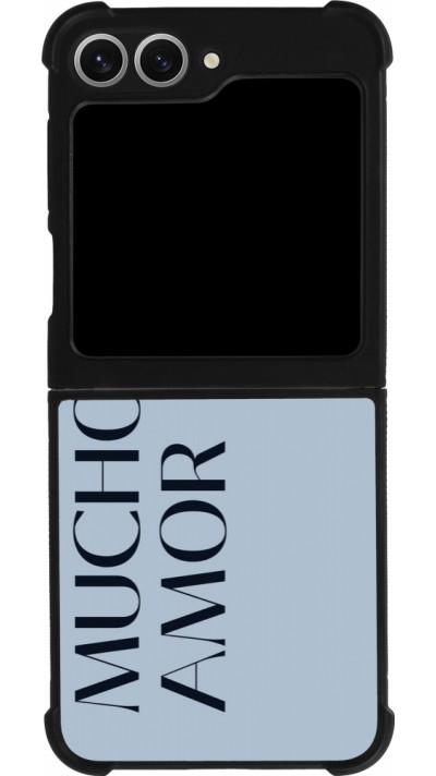 Samsung Galaxy Z Flip6 Case Hülle - Silikon schwarz Valentine 2024 mucho amor azul