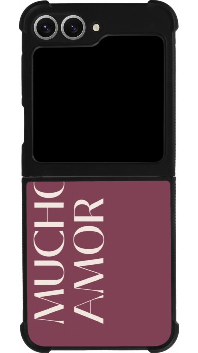 Samsung Galaxy Z Flip6 Case Hülle - Silikon schwarz Valentine 2024 mucho amor rosado