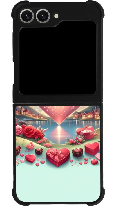Samsung Galaxy Z Flip6 Case Hülle - Silikon schwarz Valentin 2025 Schick