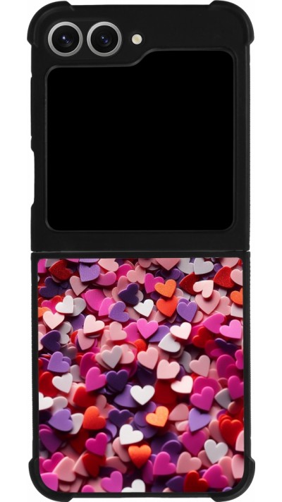 Samsung Galaxy Z Flip6 Case Hülle - Silikon schwarz Valentin 2025 Konfetti