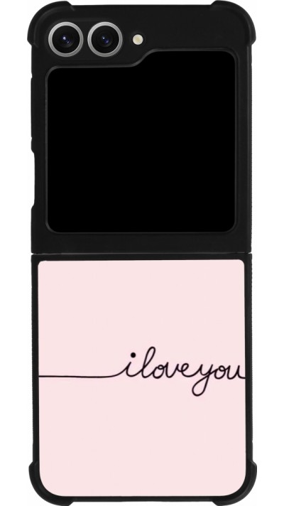 Samsung Galaxy Z Flip6 Case Hülle - Silikon schwarz Valentine 2023 i love you writing