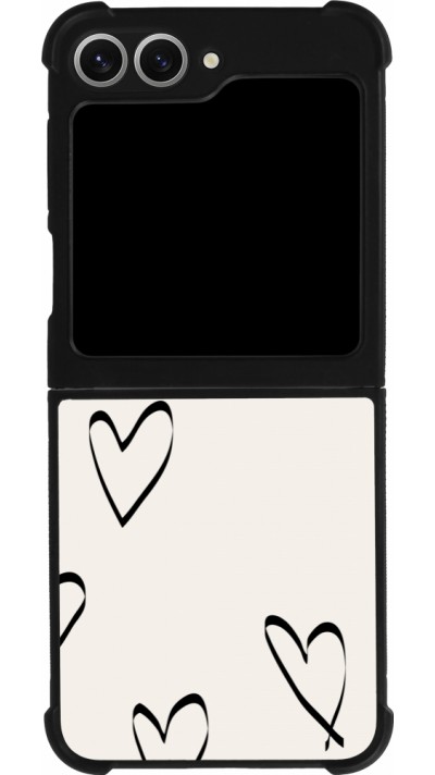 Samsung Galaxy Z Flip6 Case Hülle - Silikon schwarz Valentine 2023 minimalist hearts