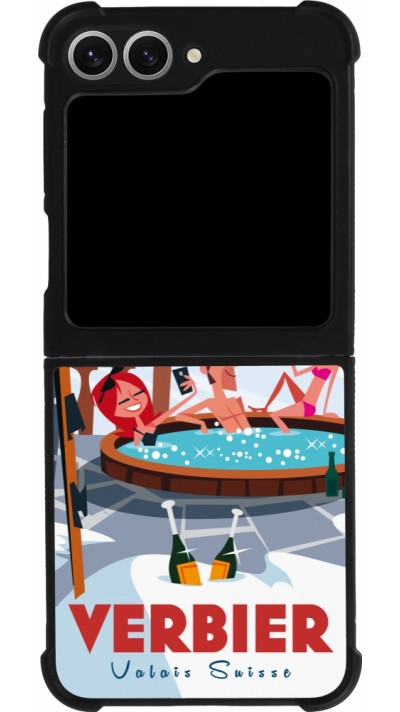 Samsung Galaxy Z Flip6 Case Hülle - Silikon schwarz Verbier Mountain Jacuzzi