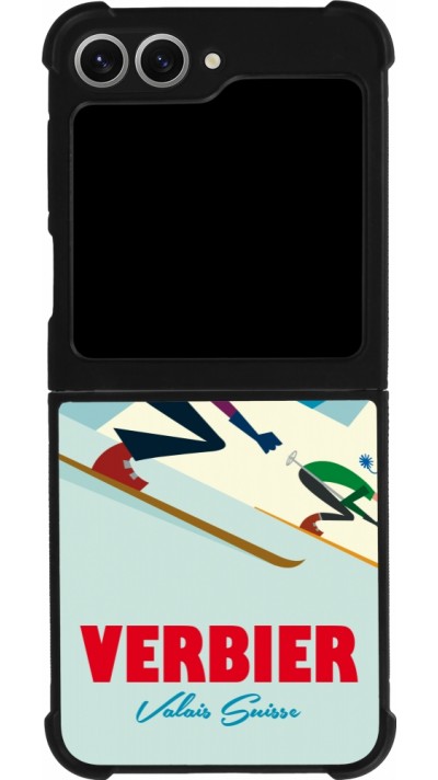 Samsung Galaxy Z Flip6 Case Hülle - Silikon schwarz Verbier Ski Downhill