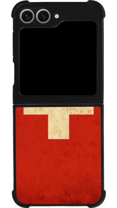 Samsung Galaxy Z Flip6 Case Hülle - Silikon schwarz Vintage Flag SWISS