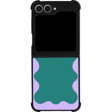 Samsung Galaxy Z Flip6 Case Hülle - Silikon schwarz Wavy Rectangle Green Purple