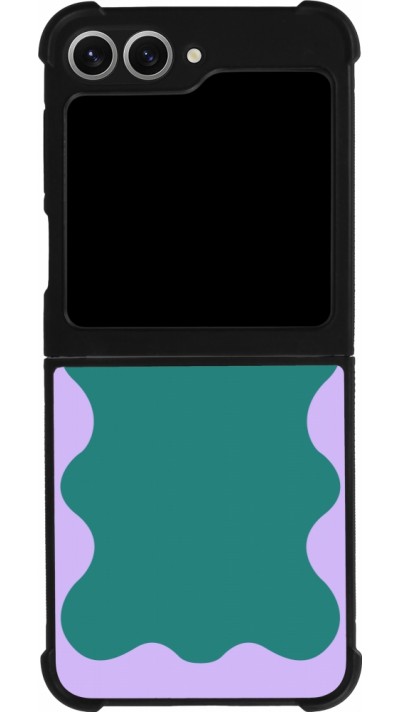 Samsung Galaxy Z Flip6 Case Hülle - Silikon schwarz Wavy Rectangle Green Purple