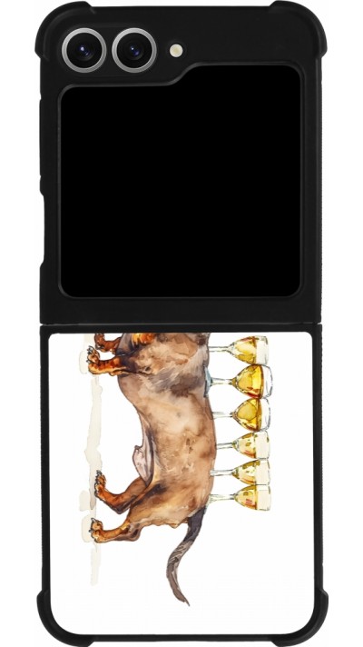 Samsung Galaxy Z Flip6 Case Hülle - Silikon schwarz Wine Teckel