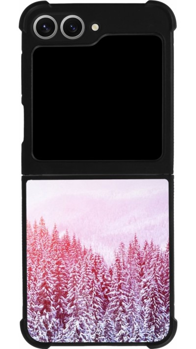 Samsung Galaxy Z Flip6 Case Hülle - Silikon schwarz Winter 22 Pink Forest