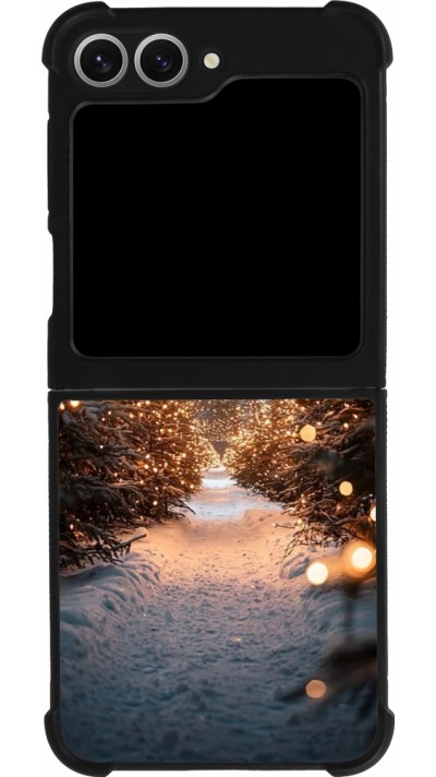 Samsung Galaxy Z Flip6 Case Hülle - Silikon schwarz Winter 25 Winter snowy road